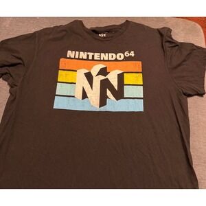 Nintendo‎ 64 N64 Retro Sunset Graphic T-Shirt Mens XL Black Short Sleeve Cotton